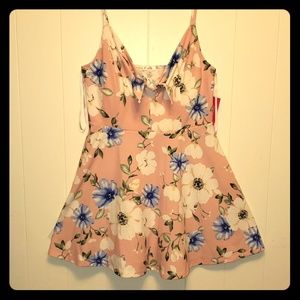 Pink Retro Floral Flared Dress Size Large